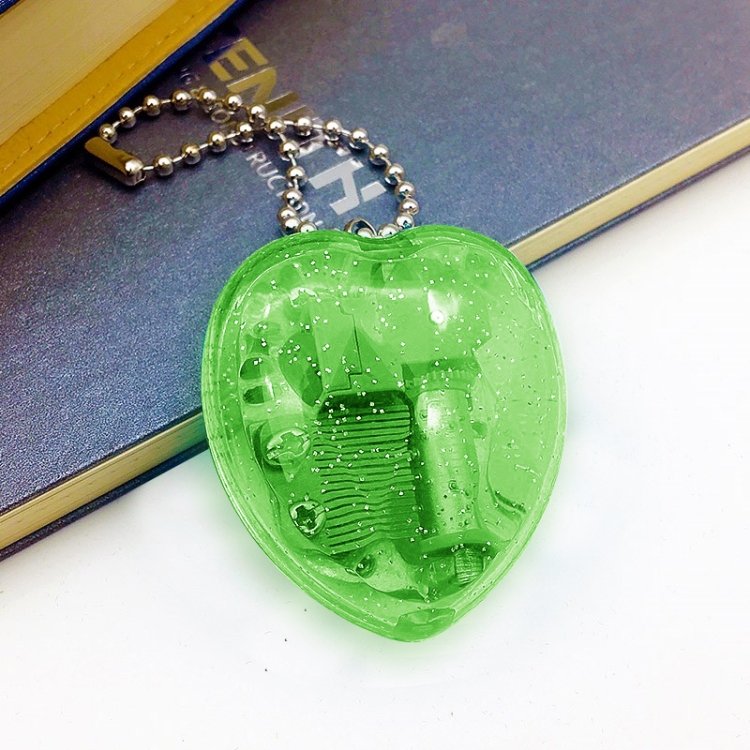 

YKL-23 Mini Acrylic Heart-Shaped Music Box Key Chain(Green)