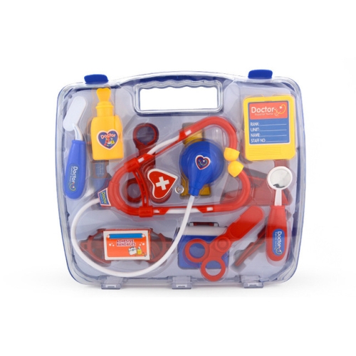 

Simulation Stethoscope Set Portable Medicine Box Child Doctor Role Playing Toy(Blue)