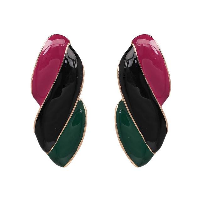 

Vintage Luxury Colorful Spiral Alloy Earrings Women Jewelry