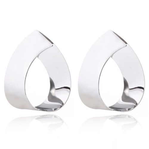 

Personal Ear Accessories Geometric Drop Mirror Metal Earrings(Silver)