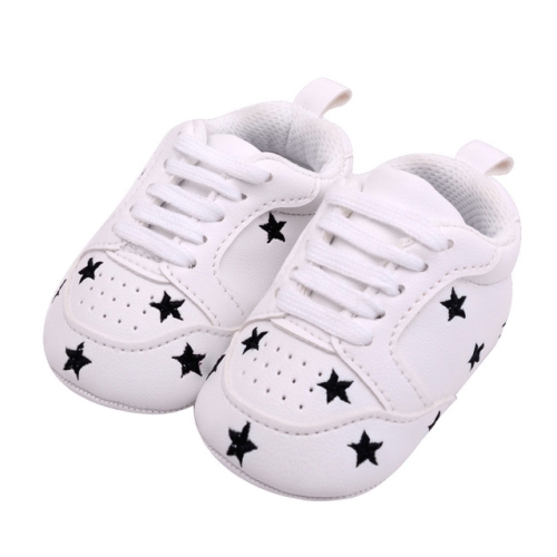 

Newborn Baby Shoes Heart Star Pattern First Walkers Kids Toddlers Shoes, Size:11cm(Black White)