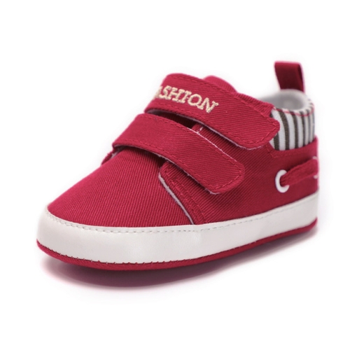 

Infant Babies Shoes Sole Soft Canvas Solid Footwear Shoes, Size:12cm(Red)