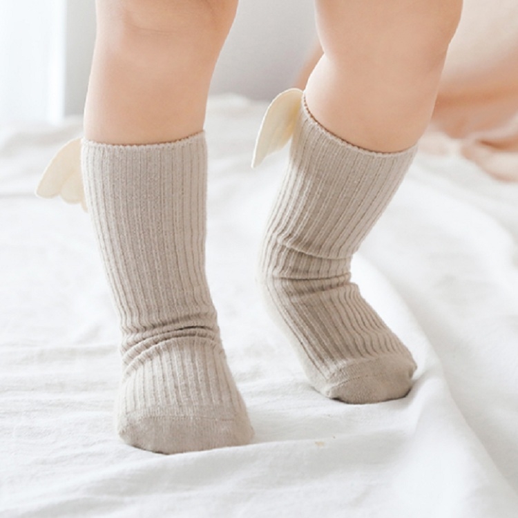 

Autumn And Winter Cute Wings Angel Socks Tube Baby Socks, Size:L(Khaki)