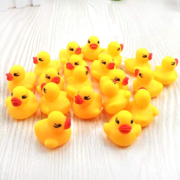 

10 PCS Squeeze Vocal Rubber Duck Children Bath Toys Educational Toys(Yellow)