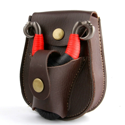 

Steel Ball Package Leather Slingshot Bag Durable Without Deformation for Hunting, Color Random Delivery