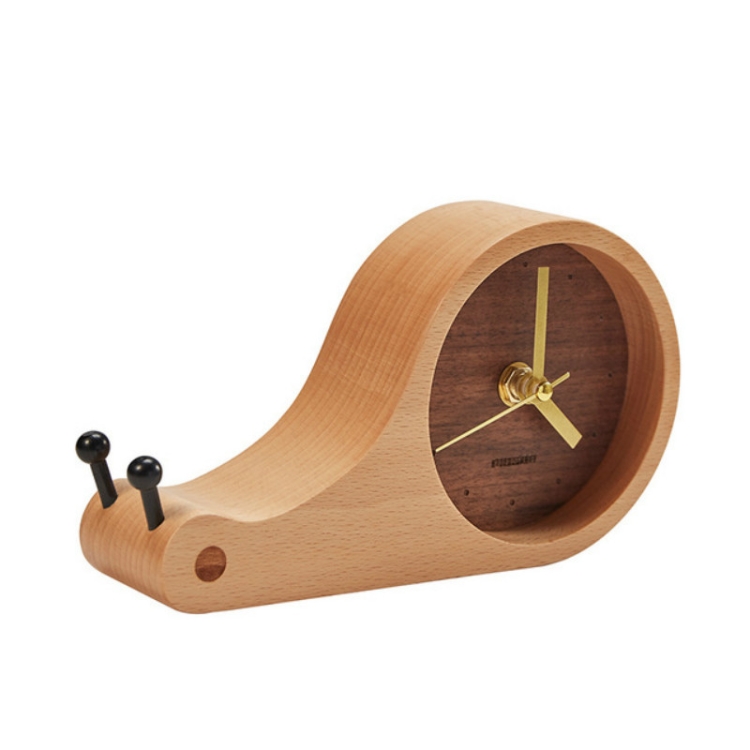 

Creative Home Decoration Solid Wood Desktop Clock(Snails)