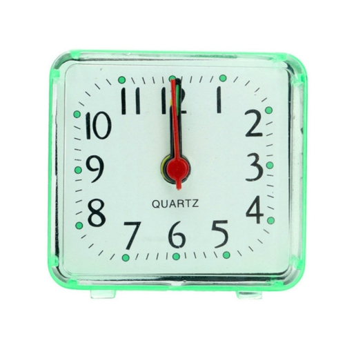 

Square Alarm Clock Transparent Case Compact Digital Mini Bedroom Bedside Office Electronic Clock(Green)