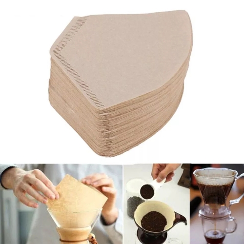 

100 PCS/Bag Wooden Original Hand Drip Paper Coffee Filter Coffee Filter Pack Tea Bag Strainer