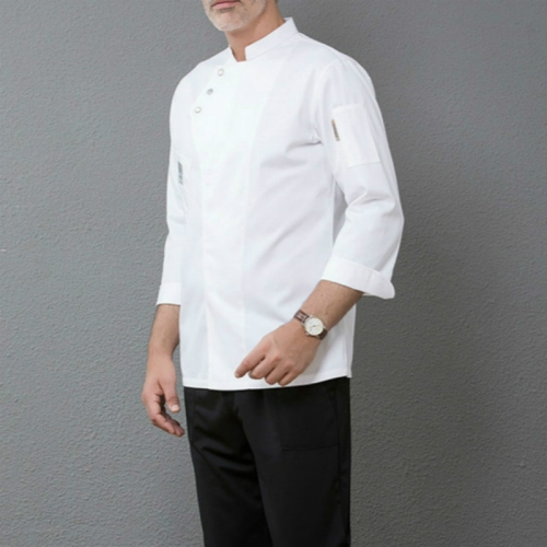 

Men and Women Hotel Canteen Cake Baker Kitchen Long Sleeve Work Clothes, Size:M(White)