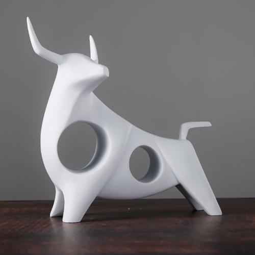 

Creative Cow Statue Cow Home Decor Living Room Wine Cabinet TV Cabinet Decoration(White A)