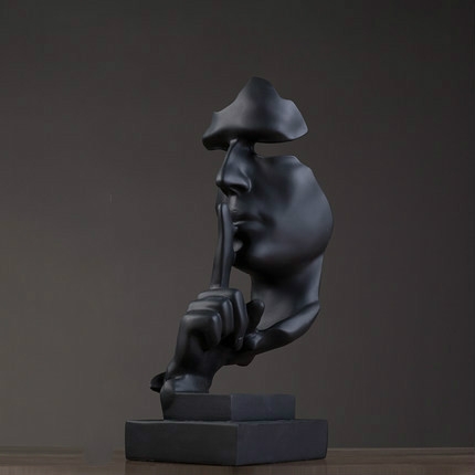 

Silence is the Resin Ornament of Golden Abstract Characters(Black)