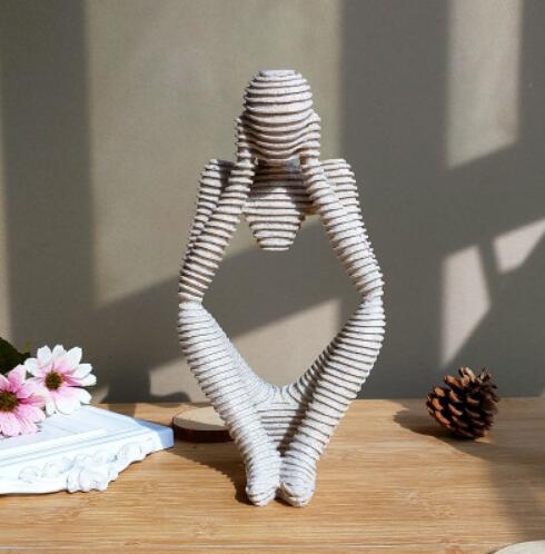 

2 PCS Creative Home Ornament Drawing Room Office Sandstone Decor Gift Sculpture(Fcous)