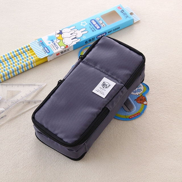 

Multifunction School Pencil Case Bags Boys Large Capacity Pen Curtain Box Kids Gift(Gray)