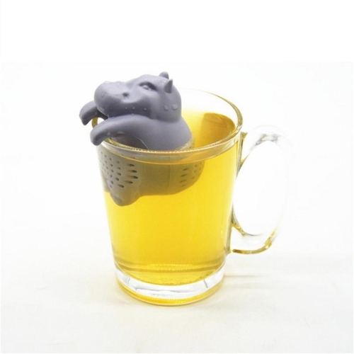 

2 PCS Silicone Hippo Shaped Tea Infuser Reusable Tea Strainer Coffee Herb Filter For Home(Gray)
