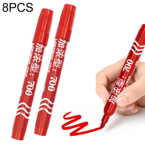 

8 PCS Permanent Paint Marker Pen Oily Waterproof Markers Pens Graffiti Stationery Supplies(Red)
