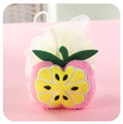 

Cotton Cartoon Soft Baby Bath Sponge Powder Puff Newbron Infant Shower Towel Balls(Apple)