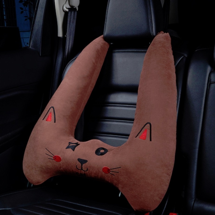 

Car Sleeping Pillow Child Neck Pillow Seat Belt Hugging Car Accessories Random Color, Style:Leather Cashmere