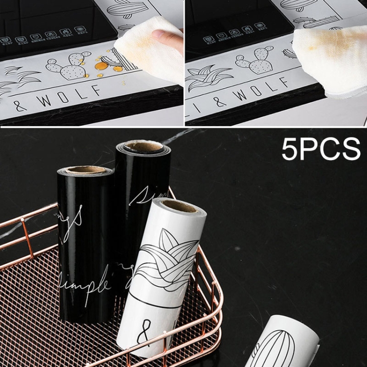 

5 PCS Kitchen Pattern Greaseproof Mildewproof Waterproof Tape Sink Door And Window Beautiful Seam Paste Toilet Seal, Random Color Delivery, Single Unfolding Size: 300x10cm