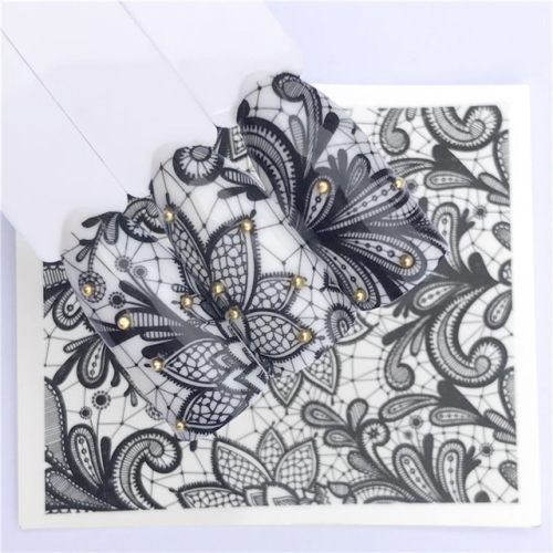 

10 PCS Lace Flower Design Nail Sticker Decal Water Transfer(YZW-8636)