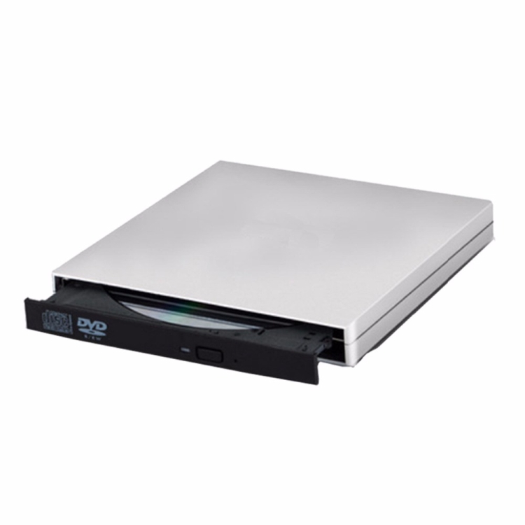 Plug and Play Durable Slot-in USB 2.0 Portable Optical DVD-RW Driver Silver