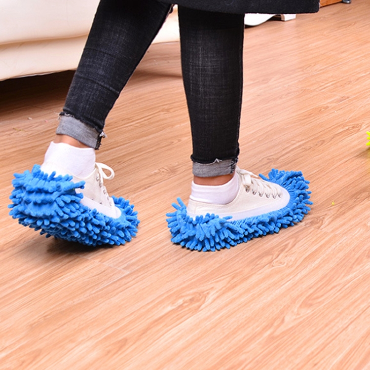 

2 PCS Bathroom Floor Shoes Covers Polyester Solid Dust Cleaner Cleaning Mop Slipper