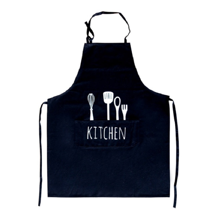 

Printing Cutlery Pattern Kitchen Bakery Apron(Black)