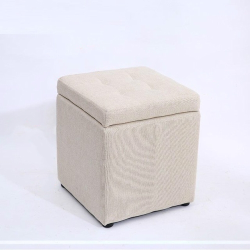 

Creative Retro Storage Stool Home Fabric Stool Storage Stool(White)