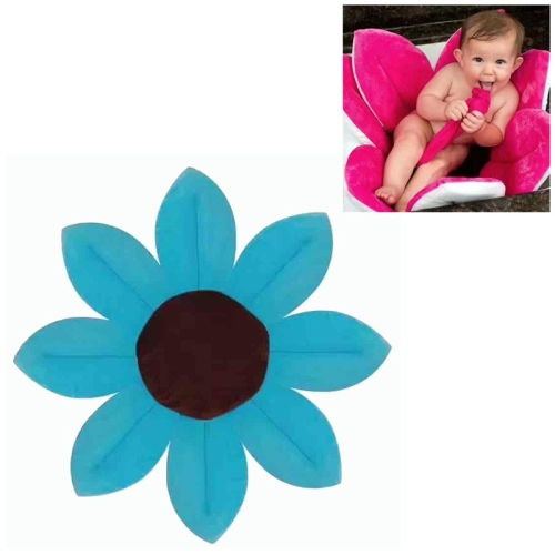 

Newborn Baby Bathtub Foldable Blooming Bath Flower Bath Tub for Baby Blooming Sink Bath for Baby Play Bath Sunflower Cushion Mat, Diameter: 85cm(Blue)