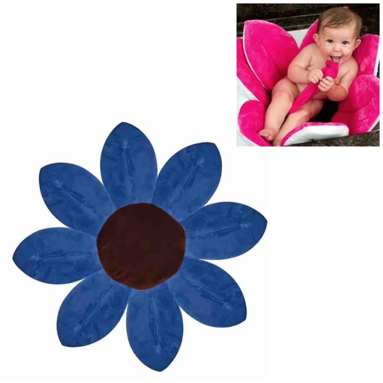 

Newborn Baby Bathtub Foldable Blooming Bath Flower Bath Tub for Baby Blooming Sink Bath for Baby Play Bath Sunflower Cushion Mat, Diameter: 85cm(Dark Blue)