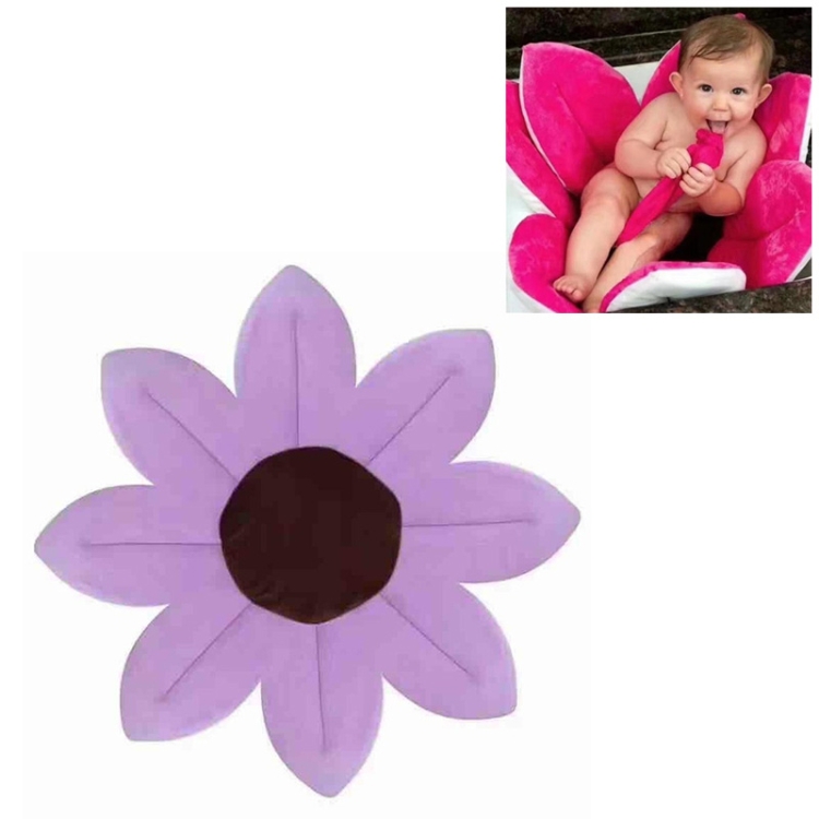 

Newborn Baby Bathtub Foldable Blooming Bath Flower Bath Tub for Baby Blooming Sink Bath for Baby Play Bath Sunflower Cushion Mat, Diameter: 85cm(Purple)