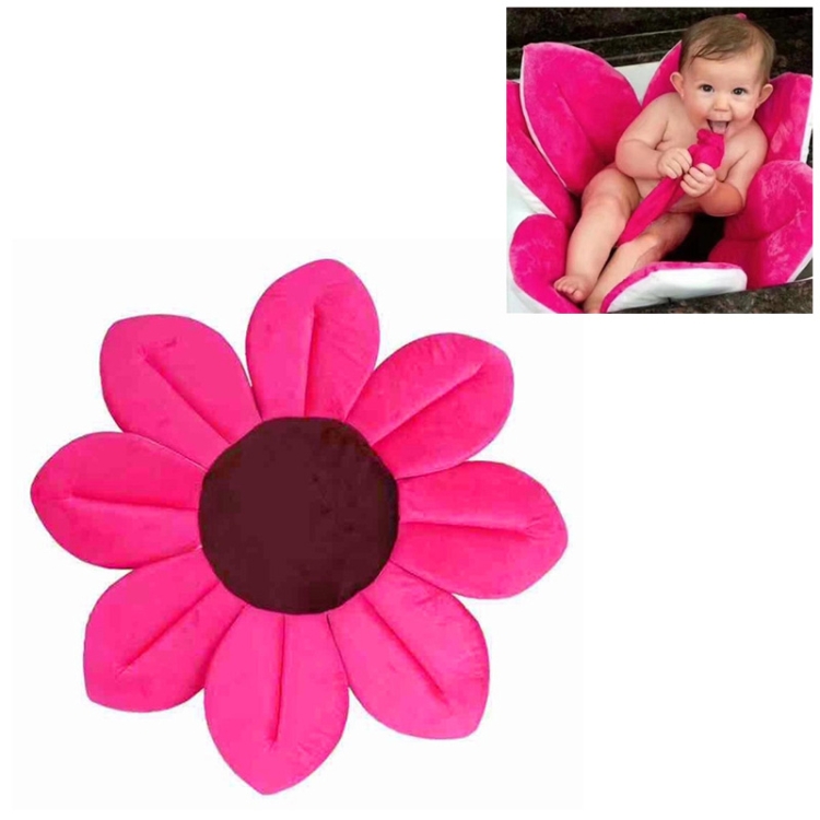 

Newborn Baby Bathtub Foldable Blooming Bath Flower Bath Tub for Baby Blooming Sink Bath for Baby Play Bath Sunflower Cushion Mat, Diameter: 85cm(Rose)