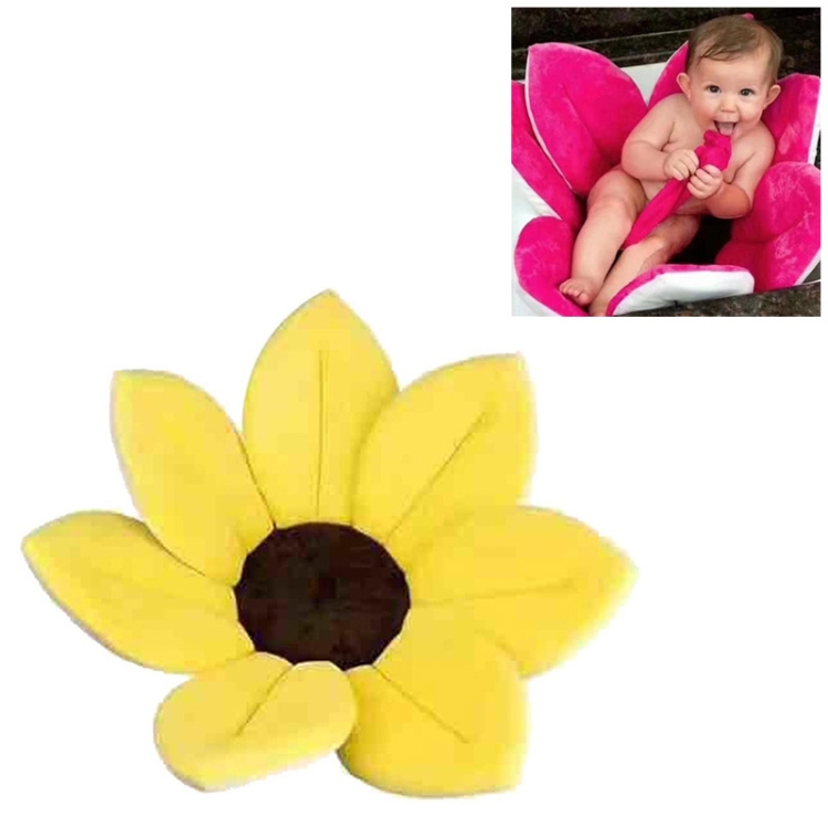 

Newborn Baby Bathtub Foldable Blooming Bath Flower Bath Tub for Baby Blooming Sink Bath for Baby Play Bath Sunflower Cushion Mat, Diameter: 85cm(Yellow)