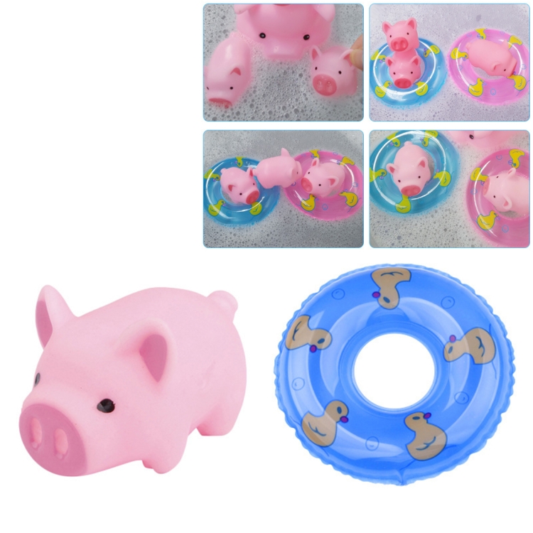 

25 in 1 Vinyl Squeaky Pig + Swimming Ring Summer Baby Bath Play Water Bathroom Toy Set
