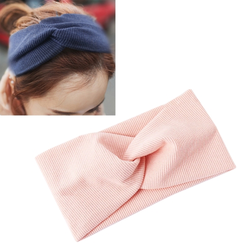 

Women Widened Hair Bands Spiral Double Cloth Knit Solid Color Headwear Fashion Headbands Hair Accessories(Pink)