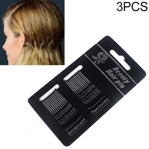 

3 PCS Female Black Gold Barrettes Hair Clips Headbands Hair Accessories(1#Black)