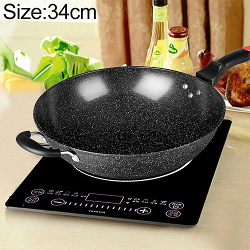 

Maifanshi Non-stick Household Oil-free Flat-bottom Wok is Suitable for Gas Cooker Induction Cooker, Size:34cm(Single Pot)