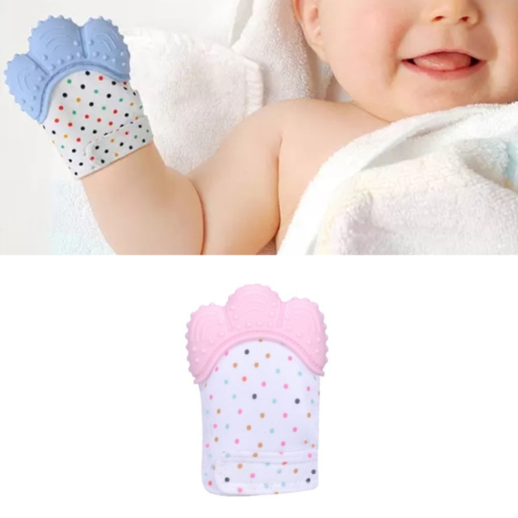 

Baby Silicone Mitts Teething Mitten Glove Candy Wrapper Sound Teethers Toy Gifts Newborn Nursing Mittens Teether(Pink)