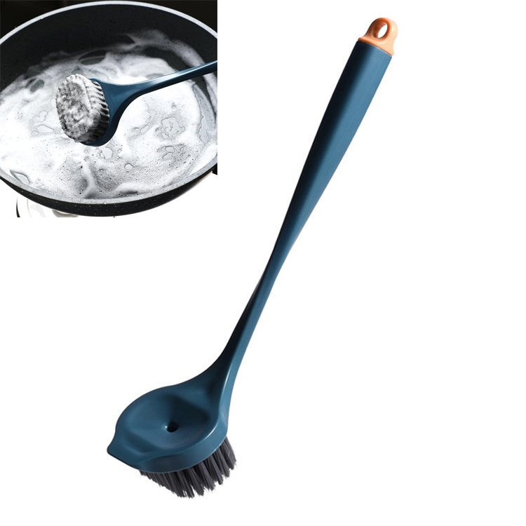 

Kitchen Cleaning Non-stick Oil Small Waist Wash Pot Brush with Long Handle Brush(Blue)