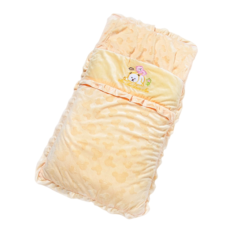 

Autumn and Winter Models Thicken Baby Sleeping Bag Cartoon Embroidery Baby Stroller Accessories(Yellow)
