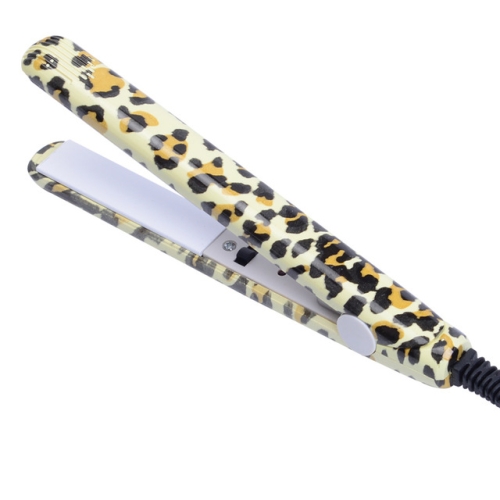 

Professional Hairstyling Mini Portable Ceramic Flat Iron Hair Straightener Irons(Yellow leopard straight)