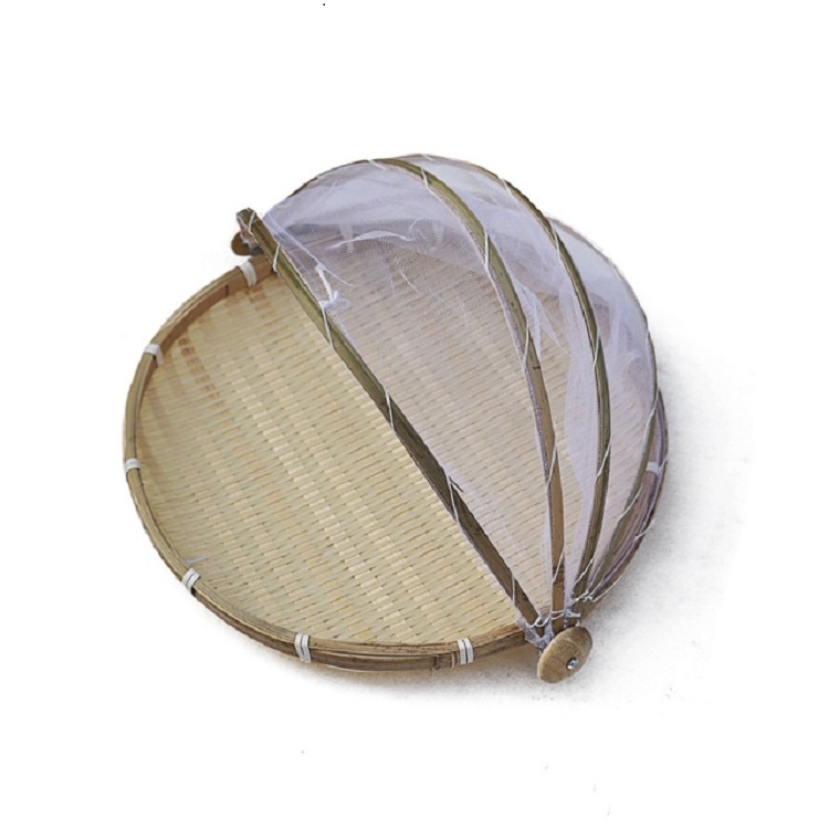 

Household Bun Frame Round Dustpan Bamboo Woven Storage Basket, Specification:Primary Color Small 30 cm