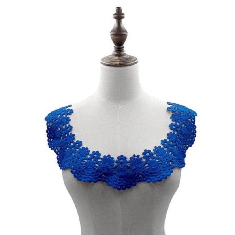

Blue Milk Silk Lace Embroidered Collar Hollow Fake Collar DIY Clothing Accessories, Size: about 32 x 26cm