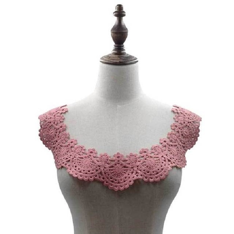 

Purple Pink Milk Silk Lace Embroidered Collar Hollow Fake Collar DIY Clothing Accessories, Size: about 32 x 26cm