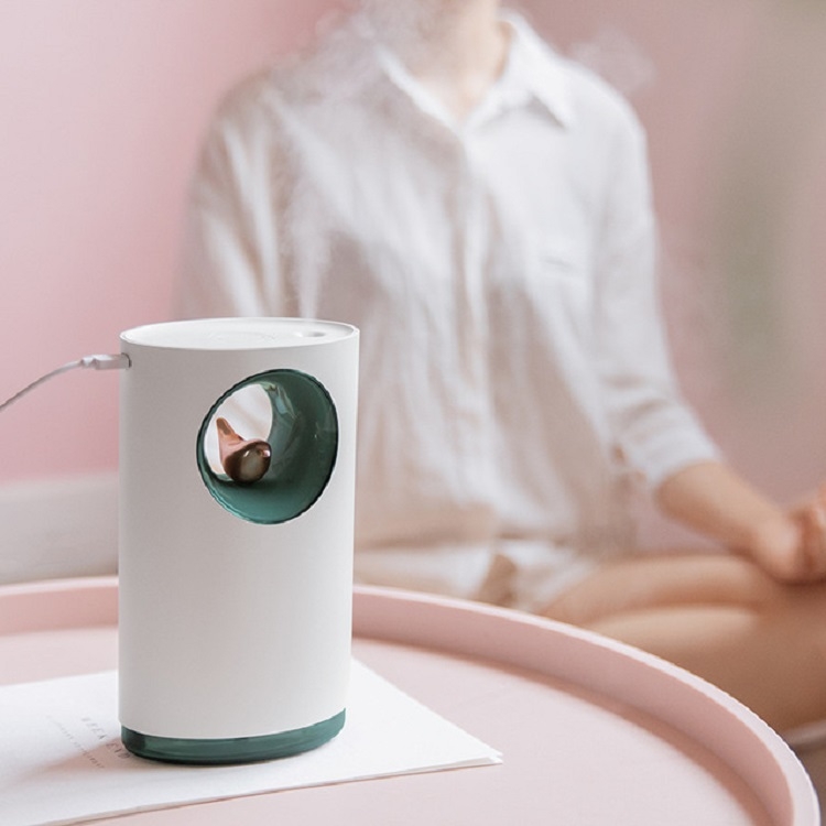 

USB BirdSong Music Night Light Mini Home Office Air Purifier Humidifier(White)