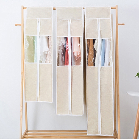 

Three-dimensional Waterproof Dustproof Clothes Cover Suit Dress Coat Garment Case Bag, Specification:60x120cm(Beige)