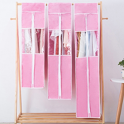 

Three-dimensional Waterproof Dustproof Clothes Cover Suit Dress Coat Garment Case Bag, Specification:60x100cm(Pink)