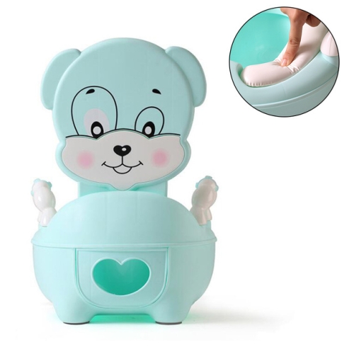 

Baby Potty Toilet Bowl Training Seat Portable Urinal Comfortable Backrest Cartoon Cute Toilet(Padded blue cute dog)