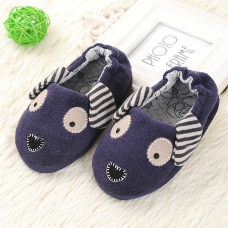 

Winter Kids Slippers Household Cotton Shoes Cartoon Children Shoes, Size:15/16(Navy Blue)