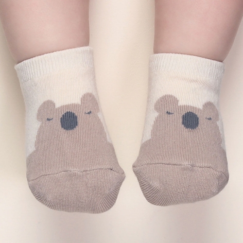 

3 Pairs Autumn and Winter Cotton Non-slip Children Baby Cartoon Floor Socks, Size:0-1 Years Old(Coffee Koala)