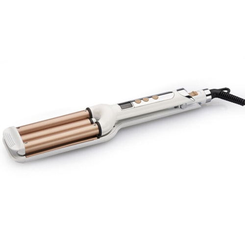 

Three Tube Curling Iron Liquid Crystal Display Temperature Pear Flower Head Curly Hair Artifact(White)